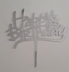 Pleksi Harf Rakam ve YazılarPasta Üstüne Pleksi El Yazısı Yıldız Şekilli Happy Birthday Gümüş YazıYerli Üretim