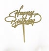 Pleksi Harf Rakam ve YazılarPasta Üstüne Pleksi Happy Birthday El Yazısı GoldYerli Üretim