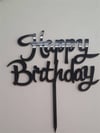 Pleksi Harf Rakam ve YazılarPasta Üstüne Pleksi Happy Birthday Yazısı SiyahYerli Üretim