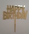 Pleksi Harf Rakam ve YazılarPasta Üstüne Pleksi Happy Birthday Gold YazıYerli Üretim