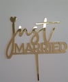 Pleksi Harf Rakam ve YazılarPasta Üstüne Pleksi Just Married Gold yazısıYerli Üretim