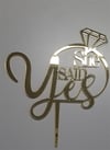 Pleksi Harf Rakam ve YazılarPasta Üstüne Pleksi She Said Yes GoldYerli Üretim