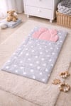  Açık Gri Yıldız Desenli Bebek Alt Açma Minderi 45×75 cm – Yastıklı, Yumuşak ve Konforlu