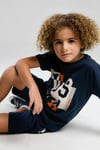  U.S. Polo Assn. Erkek Çocuk , Lisanslı, T-shirt Bermuda , Alt Üst Takım US2052