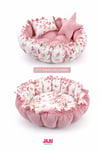 3'lü Set Yatak Ve Yastık, Yuvarlak Babynest, Oyun Halısı, Bebek Yatağı