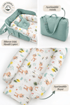 Çantalı Babynest Taşınabilir Anne Yanı Yeşil Renk Ceylan Tasarımlı Babynest