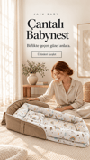 Dağ Desenli Çantalı Babynest Bebek Çantası Taşınabilir Anne Yanı Yatağı Seyahatte, Araçta, Otelde.