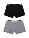 Erkek Çocuk 2'li Boxer Külot Seti %100 Pamuklu Basic Boxer Siyah Gri