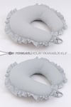 Gri Fırfırlı Emzirme Yastığı | Ergonomik Tasarım & Yıkanabilir Kılıf