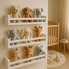 Jaju Baby 50 Cm 3 Lü Beyaz Ahşap Raf Baharat Rafı Kitaplık Montessori