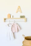 Jaju Baby 50 Cm Tekli Beyaz Naturel Raf Askılık Montessori Çocuk Odası Aksesuar Dekorasyon