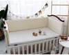 Jaju Baby 60*120 cm Krem Waffle Pike Kumaş Beşik Kenar Koruma / Beşik Süngerli Bariyer Koruyucu