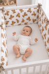 Jaju Baby Ayıcık Desenli Bebek Beşik Kenar Koruma – Fermuarlı, Yıkanabilir Kılıf, %100 Pamuk