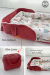 Jaju Baby Çantalı Babynest Taşınabilir Anne Yanı Müslin Prenses Örgü Pike Babynest