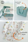Jaju Baby Çantalı Babynest Taşınabilir Anne Yanı Yeşil Renk Ceylan Tasarımlı Babynest