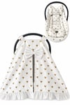 Jaju Baby Gold Poplin Kumaş Puset Örtüsü Çarşafı ve Puset Minderi 3'lü Set