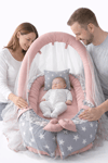 Jaju Baby Gri Yıldızlı Pudra Cibinlik ve Oyuncak Askılı Lüx Tasarım Babynest