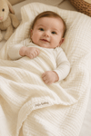 Jaju Baby Krem 4 Katlı Organik Müslin Bebek Battaniyesi 100x100 cm