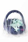 Jaju Baby Lacivert - Mint Tasarım Lüx Oyun Minderi Babynest Cibinlik Tül Oyuncak Aparat Set