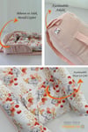 Jaju Baby Nest Çantalı Babynest Taşınabilir Anne Yanı Sevimli Hayvan Somon Pike Babynest