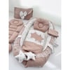 Jaju Baby Nest Gri Zikzaklı 8 Parça Babynest Set