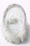 Jaju Baby Nest Örgü Kumaş Tüy Desenli Cibinlik Tüllü Babynest