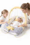 Jaju Baby Nest Sarı-Gri Tasarım Cibinlik ve Oyuncak Askılı Lüx Tasarım Babynest