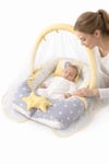 Jaju Baby Nest Sarı-Gri Tasarım Cibinlik ve Oyuncak Askılı Lüx Tasarım Babynest