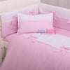 Jaju Baby Pembe Beyaz Bebek Nevresim Takımı ve Kenar Koruma