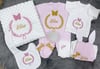 Jaju Baby Pembe Kelebek Nakışlı ve İsim İşlemeli Ponponlu Bebek Yeni Doğan Set