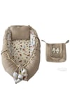 Jaju Baby Pike Kumaş ve Müslin Kumaş Tilki Tasarım Ponponlu 3'lü Babynest Set