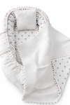 Jaju Baby Pike Kumaş ve Poplin Kumaş Micky Tasarım Ponponlu 3'lü Babynest Set