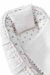 Jaju Baby Pike Kumaş ve Poplin Kumaş Micky Tasarım Ponponlu 3'lü Babynest Set