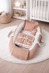 Jaju Baby Pudra Örgü Lüx Babynest Set 4 Parça Baby Nest Set Jaju-Babynest
