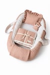 Jaju Baby Pudra Örgü Lüx Babynest Set 4 Parça Baby Nest Set Jaju-Babynest
