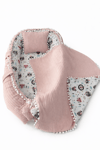 Jaju Baby Pudra Örgü Pike Kumaş ve Müslin Kumaş Ponponlu 3'lü Babynest Set