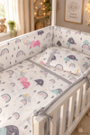 Jaju Baby Rainbow Tasarım Bebek Nevresim Takımı ve Kenar Koruma