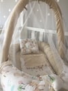 Jaju Baby Sevimli Ceylan Cibinlik ve Oyuncak Askılı Lüx Tasarım Babynest Set