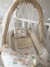 Jaju Baby Sevimli Ceylan Cibinlik ve Oyuncak Askılı Lüx Tasarım Babynest Set