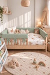 Jaju Baby Tam Koruma Çağla Yeşili Renk Özel Ölçü Montessori / Beşik Koruyucu