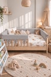 Jaju Baby Tam Koruma Gri Renk Özel Ölçü Montessori / Beşik Koruyucu