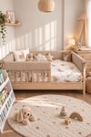 Jaju Baby Tam Koruma Kapiçino Renk Özel Ölçü Montessori / Beşik Koruyucu