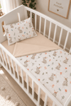 	Jaju Baby Tavşanlı 60x120 - 80x130 - 70x140 cm Uyumlu Bebek Nevresim Takımı