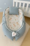 Jaju Baby Yeşil Örgü Kumaş Ceylan Tasarım Ponponlu Babynest
