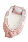 Jaju Babynest Düz Pudra Yıldızlı Lüx Ortopedik Bebek Yatağı