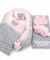Jaju Babynest Gri Yıldızlı Altaçmalı Lüx Ortopedik Baby Nest Set