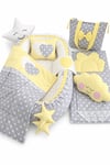 Jaju Babynest Sarı Yıldızlı Ortopedik Lüx Baby Nest Bebek Yatağı Set