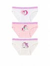 Kız Çocuk Unicorn Baskılı Slip Külot 3'lü Paket