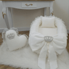 Krem Bebek Mevlüt Seti & Bebek Takı Yastığı - Güvenli Babynest