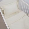 Krem Bebek Nevresim Takımı – 60x120 | 70x140 | 80x130 Beşik Uyumlu – Fırfırlı Premium Set